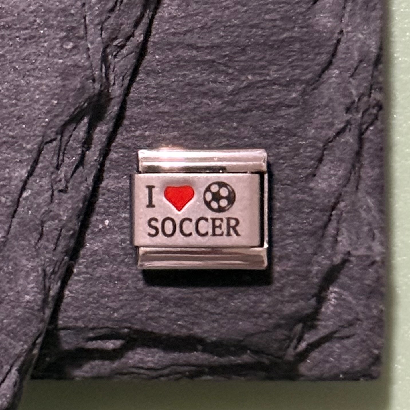 I Soccer Italian Charm Bracelet Link